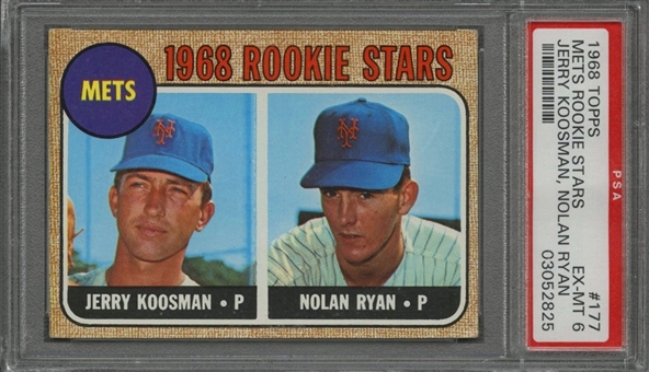 1968 Topps #177 Nolan Ryan Rookie Card - PSA EX-MT 6
